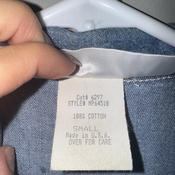 Vintage 90’s Denim Jean Western Vest Woman’s Sz S By M.E.Z.A Turquoise Beaded - Picture 5 of 8